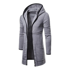 Hooded Long Sleeve Male Jacket Solid Color Autumn Winter Windproof