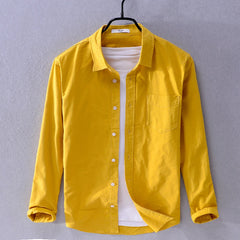 New design Suehaiwe's brand long sleeve shirt men fashion yellow