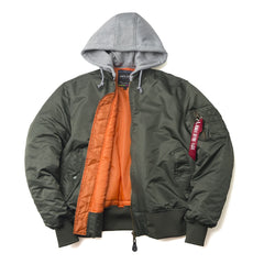 2023 aw winter bomber flight jacket MA-1 with hood streetwear clothes