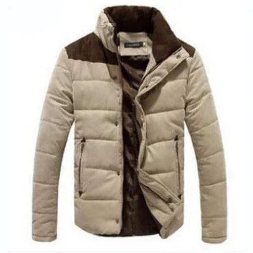 DIMUSI Winter Diamond Jacket Men Warm Casual Parkas Cotton Stand