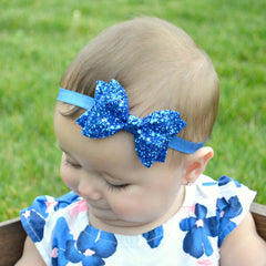 Yundfly Fashion Sequin Bow Hair Band Children Kids Headdress Baby