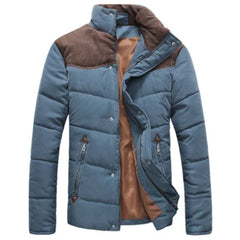 DIMUSI Winter Diamond Jacket Men Warm Casual Parkas Cotton Stand