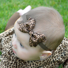 Yundfly Fashion Sequin Bow Hair Band Children Kids Headdress Baby