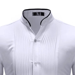 Brand Men Shirt 2022 Fashion Slim Fit Long Sleeve White Dress Shirt