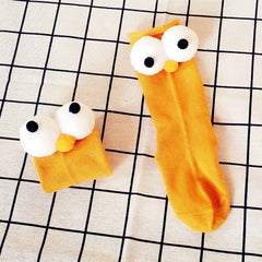 Kids Socks Cotton 3D Big Eyes Cartoon Socks Colored Cute Baby Long