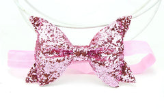 Yundfly Fashion Sequin Bow Hair Band Children Kids Headdress Baby