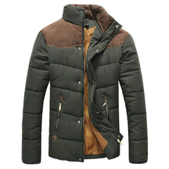 DIMUSI Winter Diamond Jacket Men Warm Casual Parkas Cotton Stand