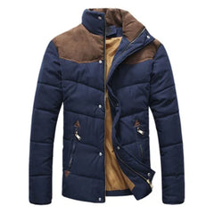 DIMUSI Winter Diamond Jacket Men Warm Casual Parkas Cotton Stand