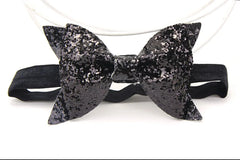 Yundfly Fashion Sequin Bow Hair Band Children Kids Headdress Baby