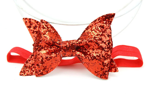 Yundfly Fashion Sequin Bow Hair Band Children Kids Headdress Baby