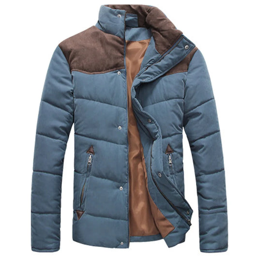 DIMUSI Winter Diamond Jacket Men Warm Casual Parkas Cotton Stand