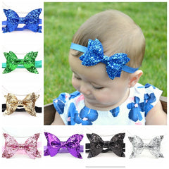 Yundfly Fashion Sequin Bow Hair Band Children Kids Headdress Baby