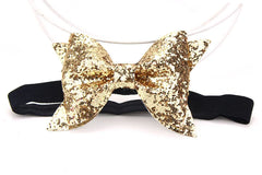 Yundfly Fashion Sequin Bow Hair Band Children Kids Headdress Baby