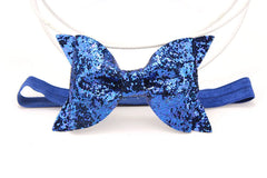 Yundfly Fashion Sequin Bow Hair Band Children Kids Headdress Baby