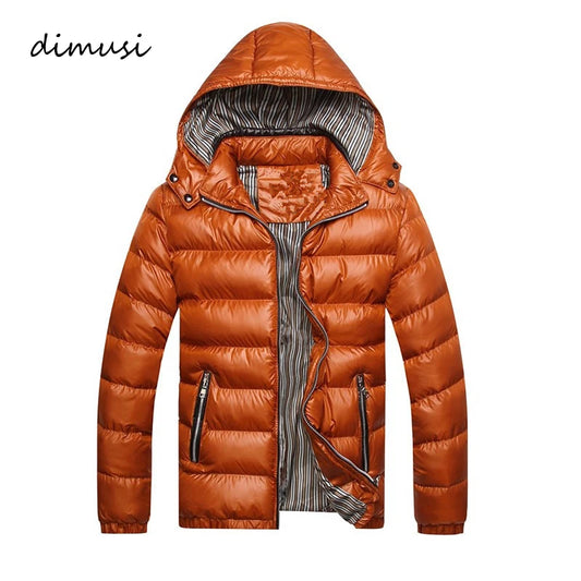 DIMUSI Winter Men Padded Jacket Fashion Cotton Thermal Thick Parkas
