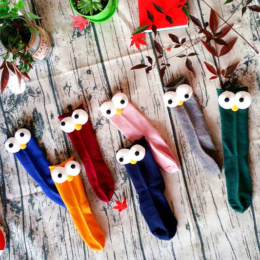 Kids Socks Cotton 3D Big Eyes Cartoon Socks Colored Cute Baby Long