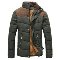 DIMUSI Winter Diamond Jacket Men Warm Casual Parkas Cotton Stand