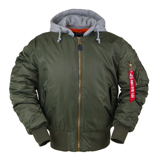 2023 aw winter bomber flight jacket MA-1 with hood streetwear clothes