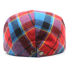 Ldslyjr Spring Summer Plaid Cotton Newsboy Caps Men Flat Peaked Cap