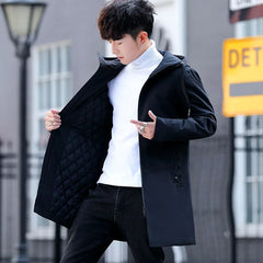 Men Jackets Autumn Winter Men's Trench Coat Men Casual Thicken Warm