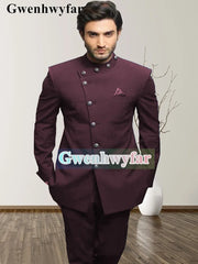 Gwenhwyfar Trendy design men's jacket pants Indian style groom wedding