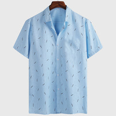 Harajuku Feather Hawaiian Men's Shirt Printed Short Sleeve Casual