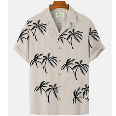 Harajuku Feather Hawaiian Men's Shirt Printed Short Sleeve Casual