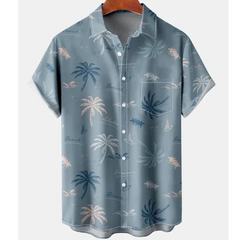 Harajuku Feather Hawaiian Men's Shirt Printed Short Sleeve Casual