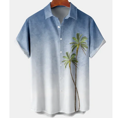 Harajuku Feather Hawaiian Men's Shirt Printed Short Sleeve Casual