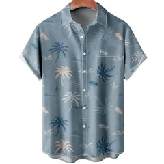 Harajuku Feather Hawaiian Men's Shirt Printed Short Sleeve Casual