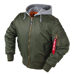 2023 aw winter bomber flight jacket MA-1 with hood streetwear clothes
