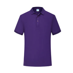 2021 Men's Summer Polo Shirt 100% Cotton Smart Casual Style Purple