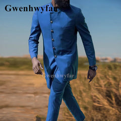 Gwenhwyfar New Fashion Men's Indian Style Wedding Suit Green Handsome