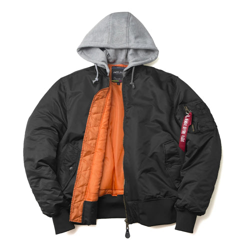 2023 aw winter bomber flight jacket MA-1 with hood streetwear clothes