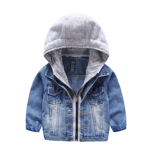 MUABABY Baby Boy Denim Jacket Kids Cartoon Appliques Tops Autumn