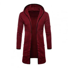 Hooded Long Sleeve Male Jacket Solid Color Autumn Winter Windproof