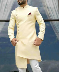 Latest Irregular Design Men's Long Suit Jacket Indian Style Groom