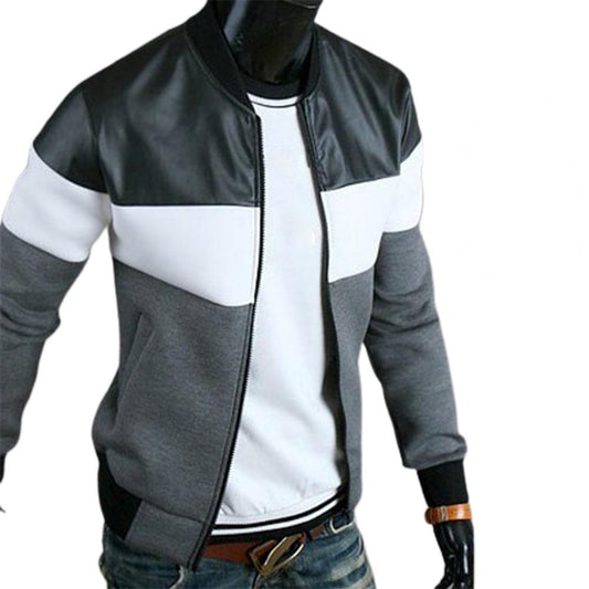 Hot Sale Men Jacket Oblique Pockets Handsome Stand-up Collar