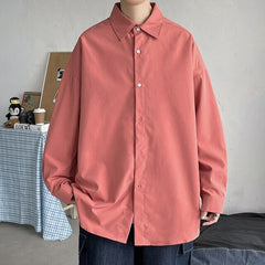LAPPSTER Men Korean Fashion White Long Sleeve Shirts 2022 Mens