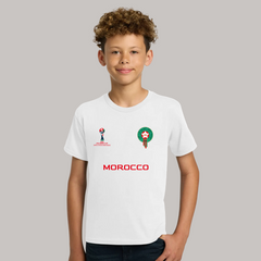 Morocco Soccer Team Fan T-Shirt For Boys/Youth – 2026 Football World Cup TShirt