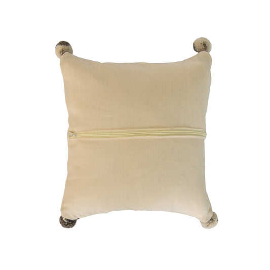 Beige Wool Pillow Cover with Mountains.