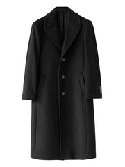 Mauroicardi Autumn Winter Long Warm Black Trench Coat Men Single