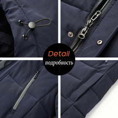 Men 2021 Winter New Plus Long Warm Thick Hood Parkas Jacket Coat Men