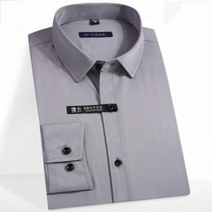 Men's Bamboo Fiber Dress Shirts Casual Slim Fit Long Sleeve Male