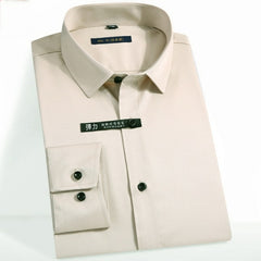 Men's Bamboo Fiber Dress Shirts Casual Slim Fit Long Sleeve Male