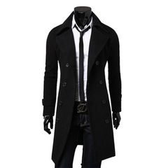 Men's Double Breasted Trench Coat 2022 New Wool Blend High Quality