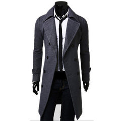 Men's Double Breasted Trench Coat 2022 New Wool Blend High Quality