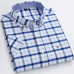 Short Sleeve Cotton Men's Shirts | Men's Short Sleeve Shirts Pocket -