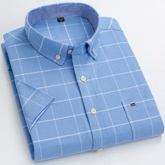 Short Sleeve Cotton Men's Shirts | Men's Short Sleeve Shirts Pocket -