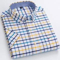 Short Sleeve Cotton Men's Shirts | Men's Short Sleeve Shirts Pocket -